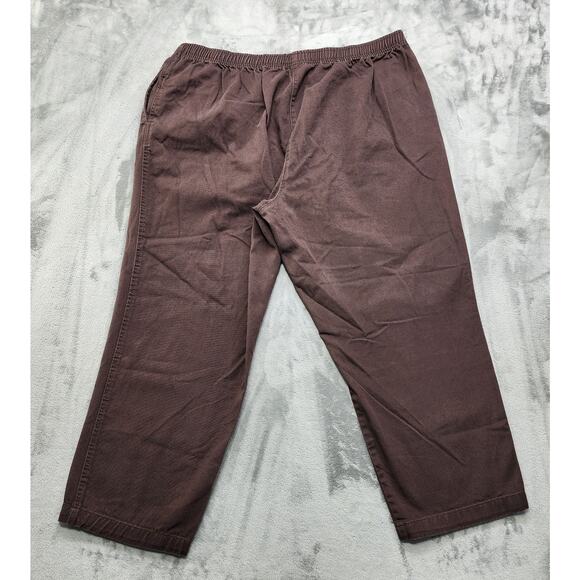 Woman Within Jeans 26W PETITE Brown 7-Day Straight-Leg Pull On Elastic Waist - Picture 2 of 11